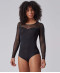 Body manches longues sexy Everyday in Mesh Flock Skiny S 080545 7665